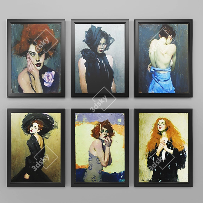 Stunning Malcolm Liepke Art Set 3D model image 1