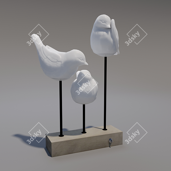 Chic Avian LED Table Lamp 3D model image 1