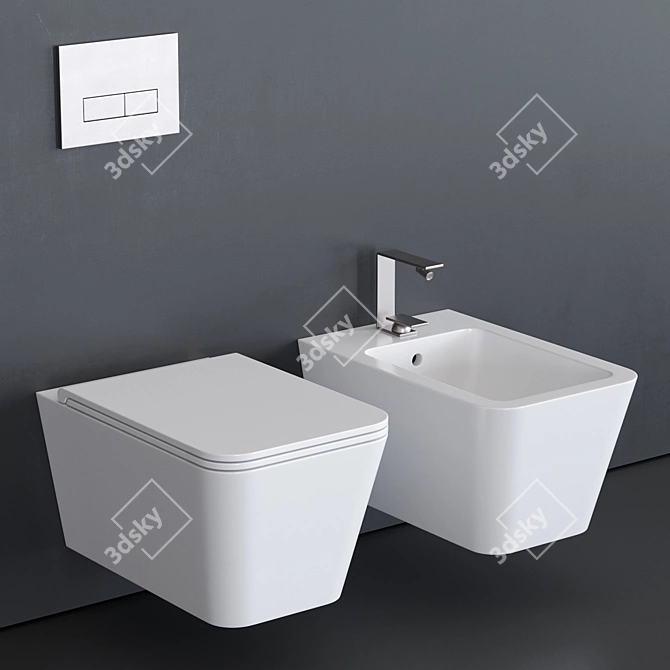 Alice Hide Wall-Hung WC Set 3D model image 1