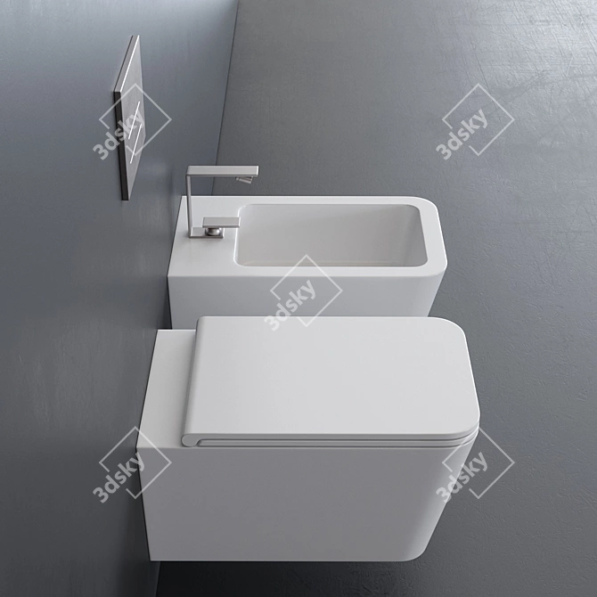 Alice Hide Wall-Hung WC Set 3D model image 2