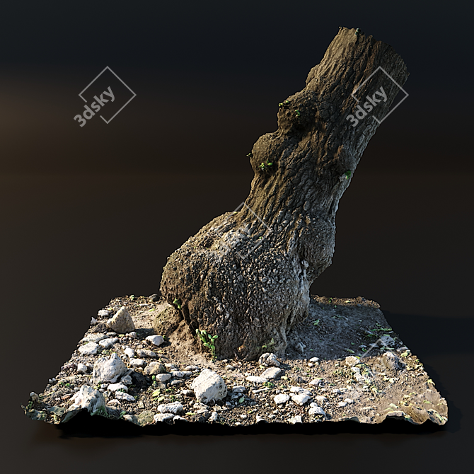 Realistic Tree Trunk Model 3D model image 1