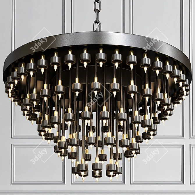 Cosmic Bronze Glass Chandelier 3D model image 1