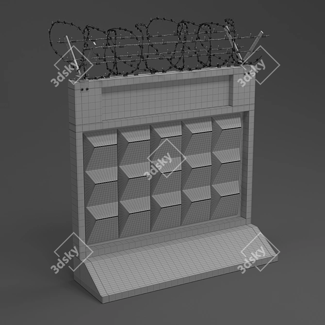 Title: Stronghold Wall: Ultimate Security Solution 3D model image 2