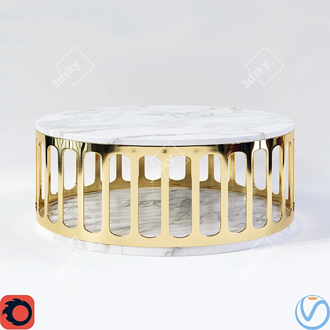 Elegant Colosseo Coffee Table 3D model image 2