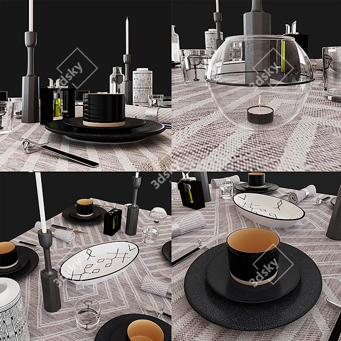 Zara Home Tableware Set 3D model image 2