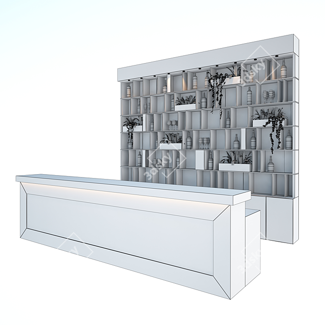 Industrial Loft Bar Set 3D model image 3
