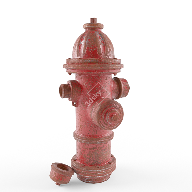 Title: High-Polygon Fire Hydrant 3D model image 1