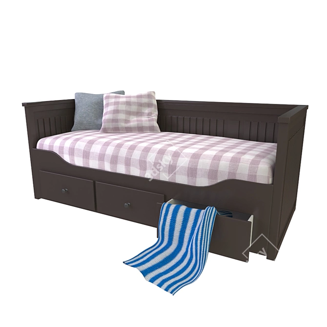 Versatile Hemnes Sofa Bed with Storage 3D model image 1