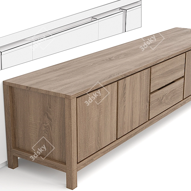 Karpenter Solid Wood TV Sideboard 3D model image 3