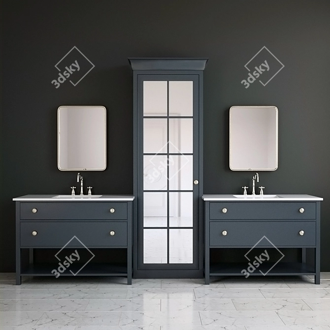 Modern Bathroom Furniture Set 3D model image 1