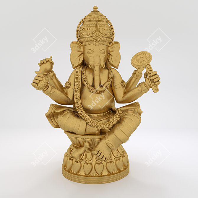 Sacred Ganesh Statue: Polys 1.25M, Verts 665K 3D model image 1