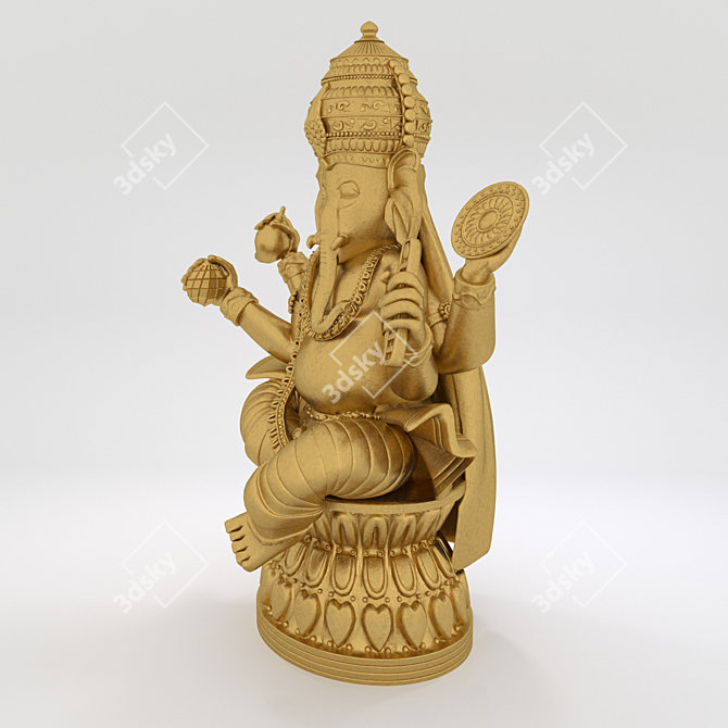 Sacred Ganesh Statue: Polys 1.25M, Verts 665K 3D model image 3