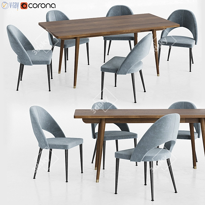 Modern Modrest Gloria Dining Set 3D model image 1