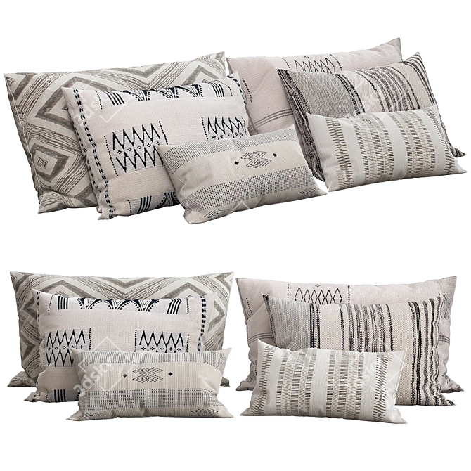 Elegant Accent Cushions 3D model image 1