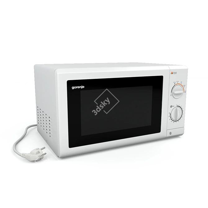 Stylish White Microwave Gorenje 3D model image 1