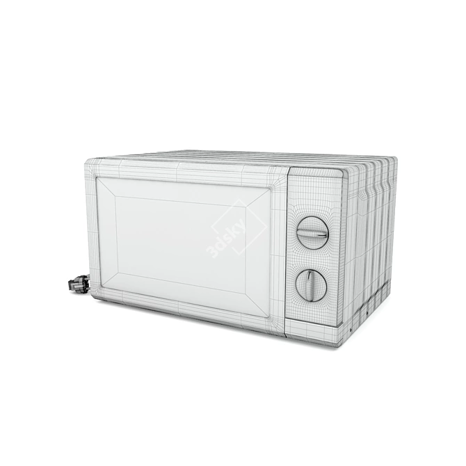 Stylish White Microwave Gorenje 3D model image 3