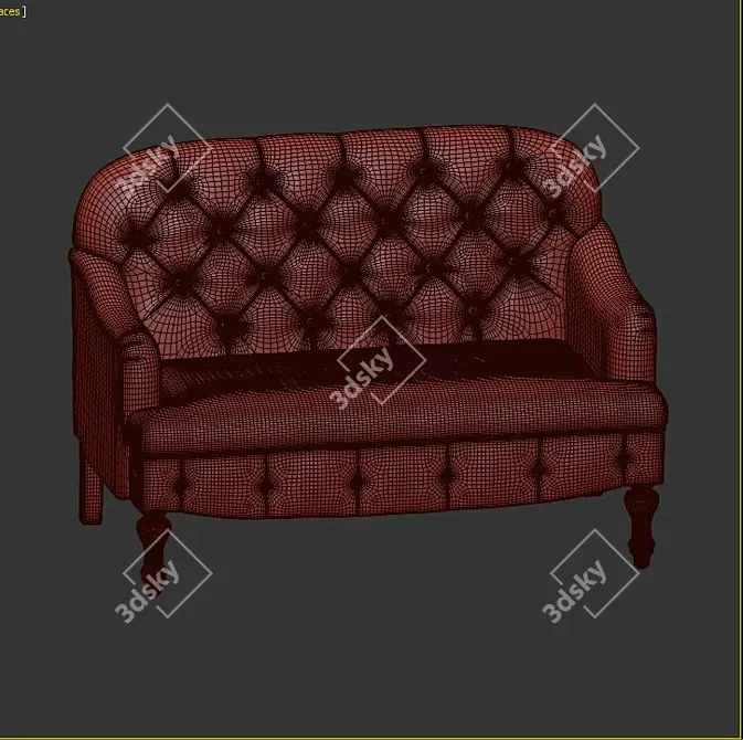 Stylish Janay Loveseat: A Cozy and Elegant Addition to Your Home 3D model image 3