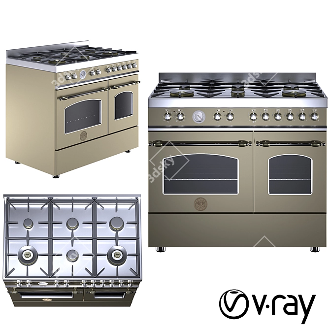 Bertazzoni HERITAGE Gas Stove 3D model image 2