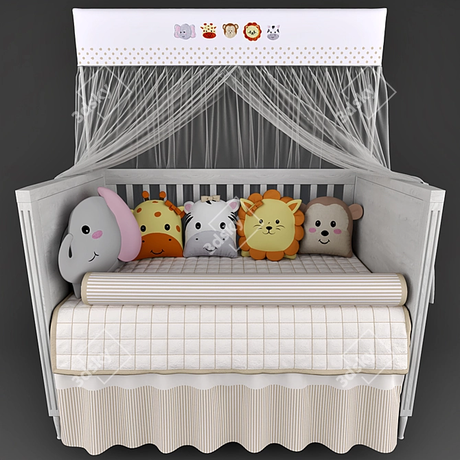 Safari Friends Crib Set 3D model image 1