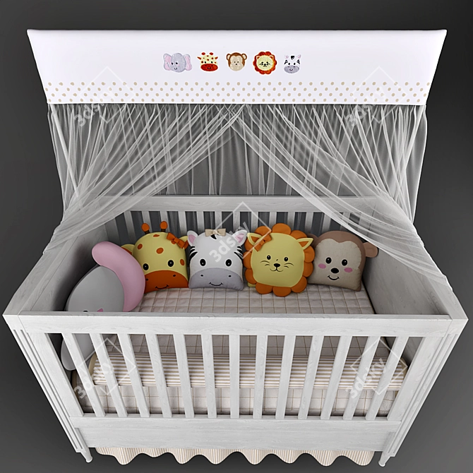 Safari Friends Crib Set 3D model image 3