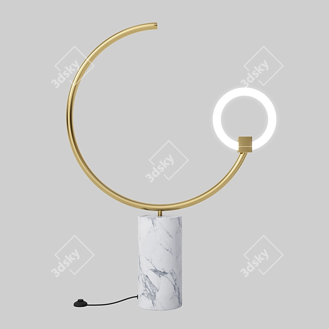 Modern Circular Table Lamp 3D model image 1