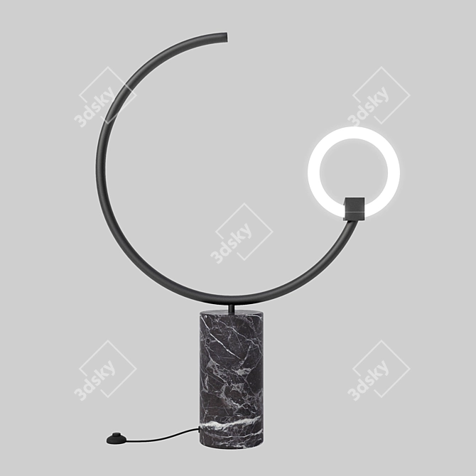 Modern Circular Table Lamp 3D model image 2