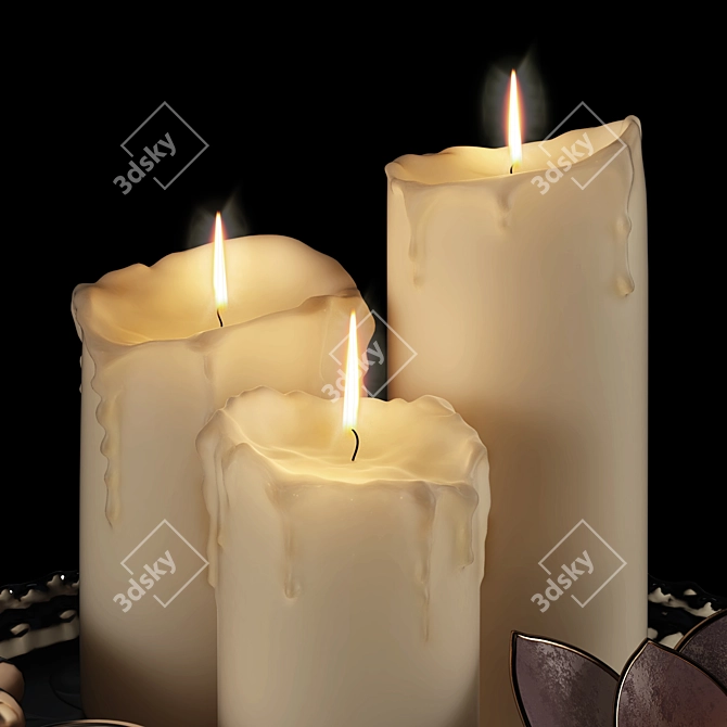 Luxury Candle Set: Handcrafted Elegance 3D model image 2