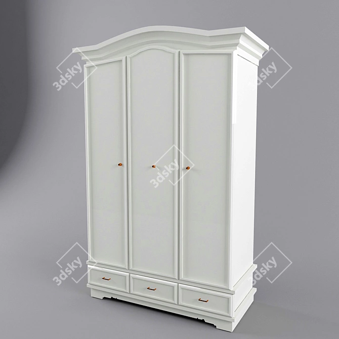 Elegant Wardrobe with Spacious Design 3D model image 1