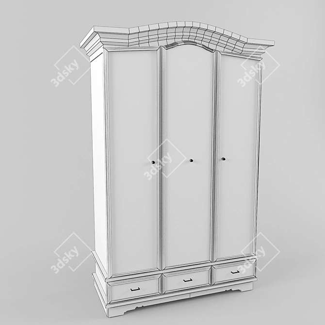 Elegant Wardrobe with Spacious Design 3D model image 3