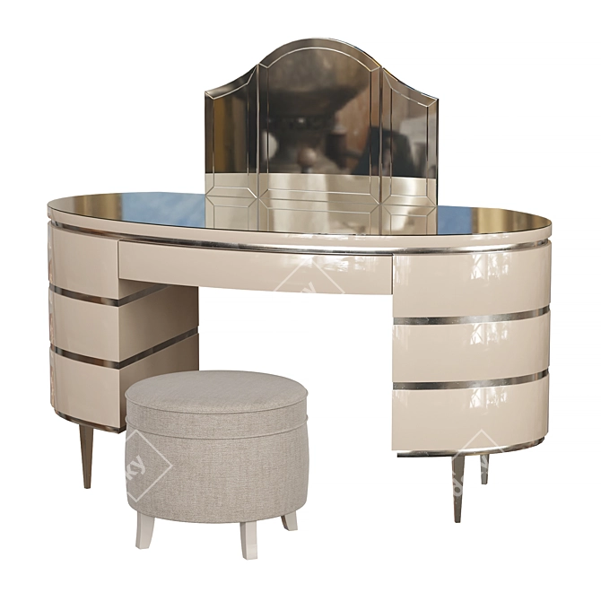 Title: Elegant Vanity Table 3D model image 2