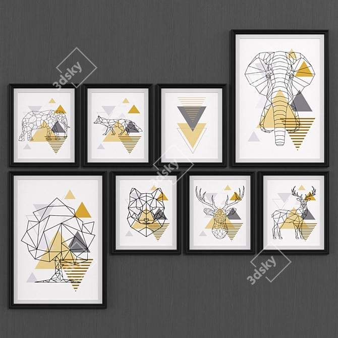 Scandinavian Geometric Art Set 3D model image 2