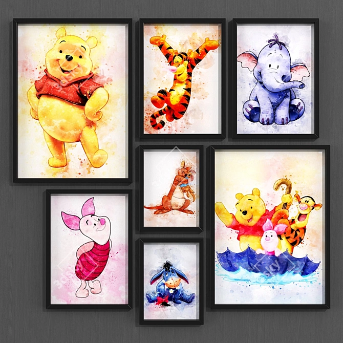 Winnie Pooh Art Collection 3D model image 1