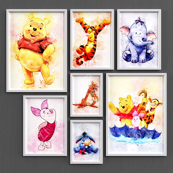 Winnie Pooh Art Collection 3D model image 2