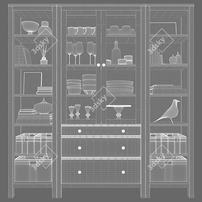 Sleek Hemnes Display Unit - Perfect for Showcasing 3D model image 2