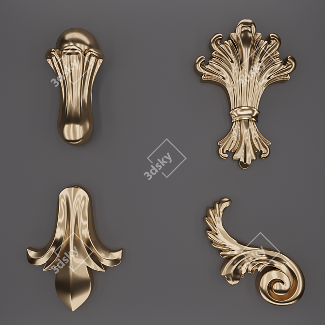 Versatile 3D TrimOrnaments Set 3D model image 1