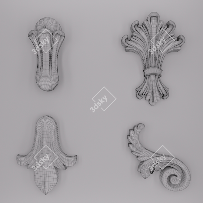 Versatile 3D TrimOrnaments Set 3D model image 2