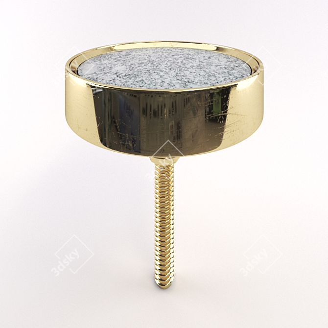 Metal and Marble Furniture Handle Set 3D model image 1