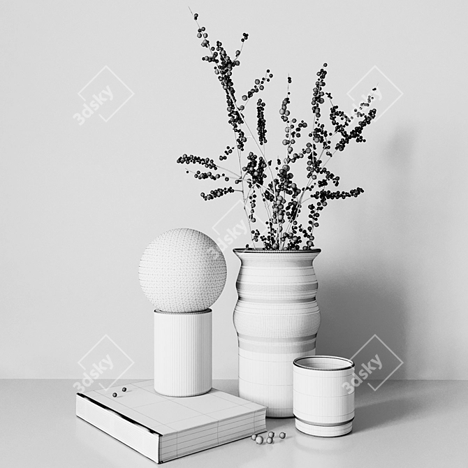 Elegant Home Decor Set 3D model image 2