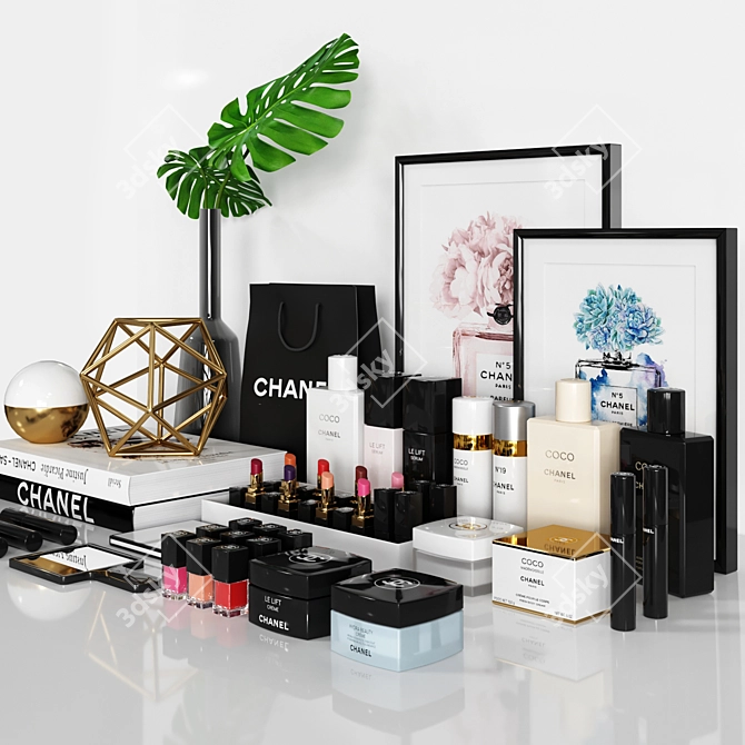 Chic Corona Chanel Decor Set 3D model image 2