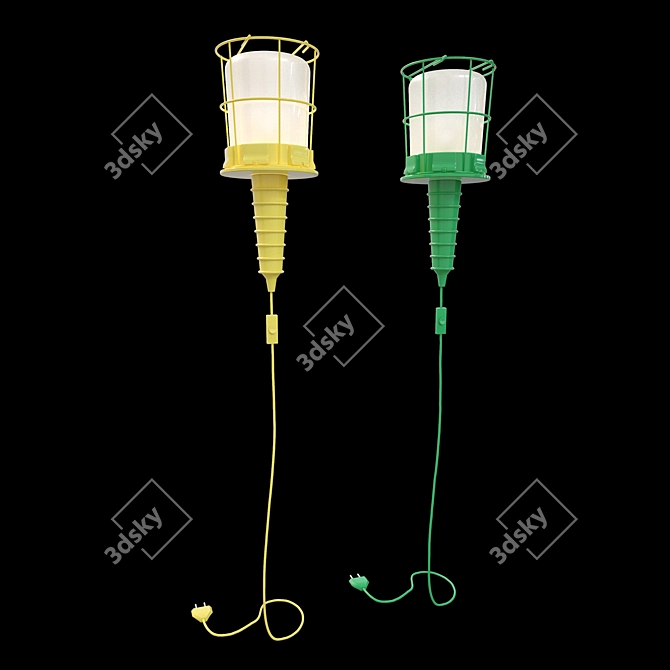 Seletti Ubiqua Wall Lamp: Vibrant Yellow + Green 3D model image 1