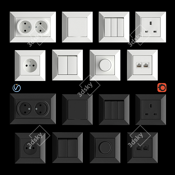 Premium Songri SEU3 Switches 3D model image 1