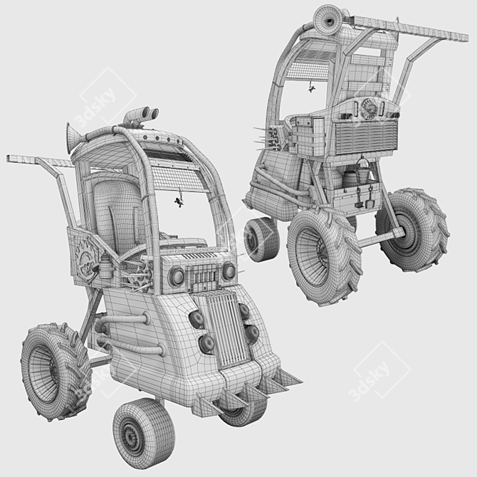 Mad Max Inspired Stroller 3D model image 2