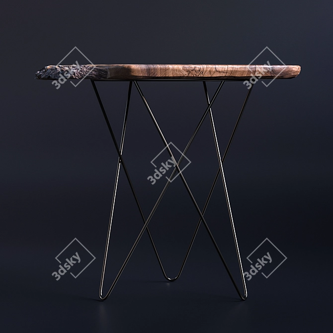 Live Edge Walnut Slab Coffee Table 3D model image 2