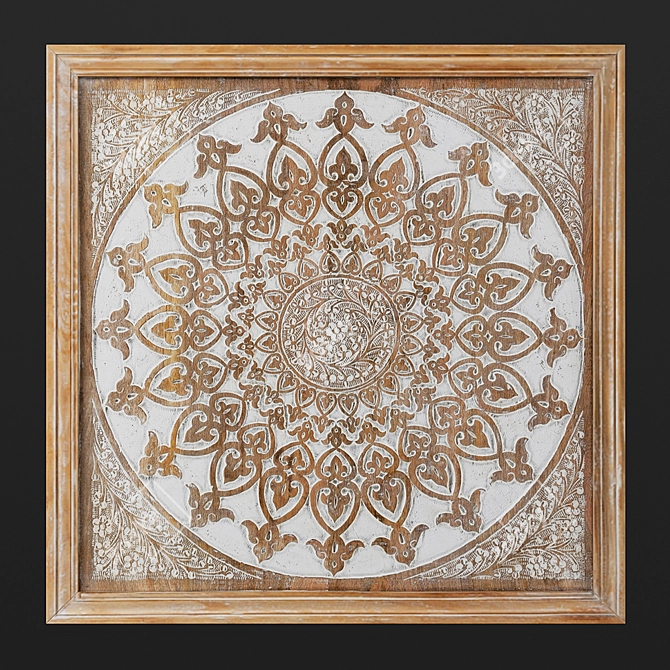 Elegant Wood Mandala Wall Art 3D model image 1