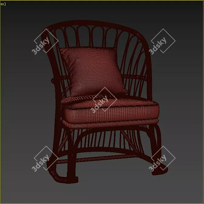 Chic Chatsworth Barrel Chair 3D model image 3