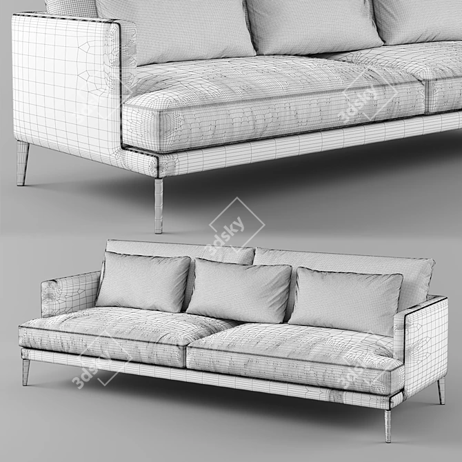 Transforming Elegance: Paraiso Fabric Sofa 3D model image 3
