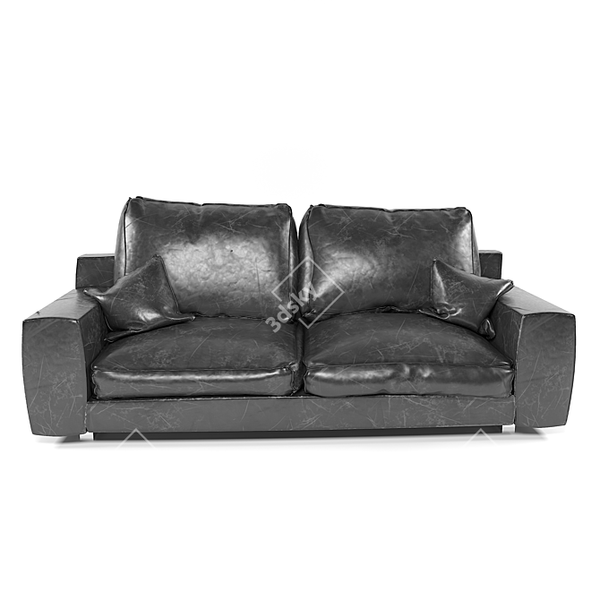 Modern Black Leather Sofa
(Современный черный кожаный диван) 3D model image 2