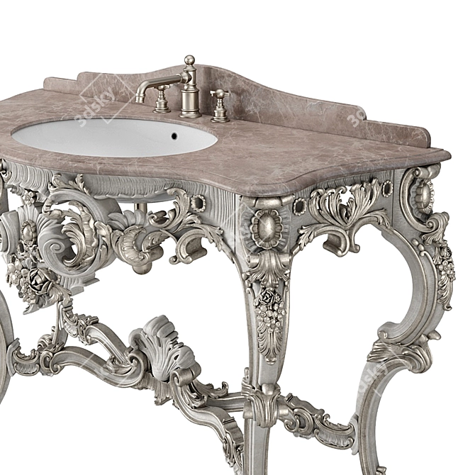 Title: Isabella Bathroom Console: Handcrafted Elegance. 3D model image 3