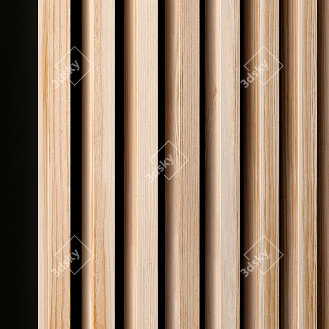 Versatile Wooden Wall Planks for Home and Commercial Spaces 3D model image 2