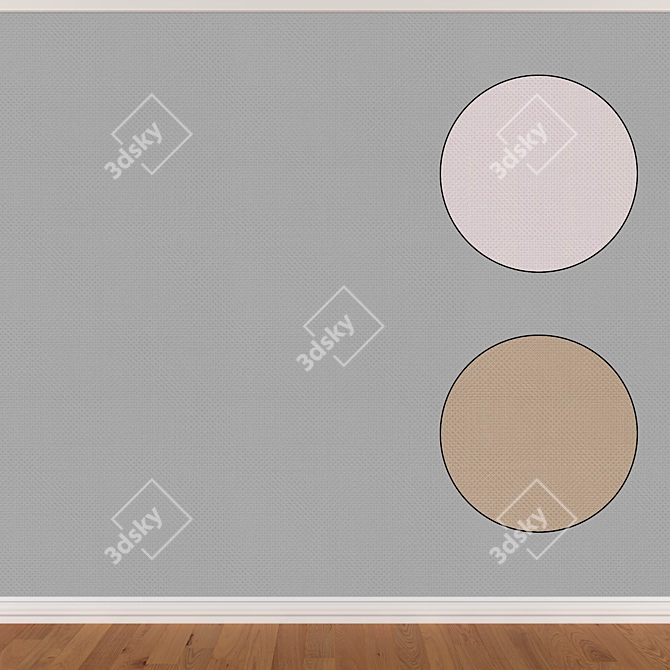 Seamless Wallpaper Set - 3 Color Options 3D model image 1